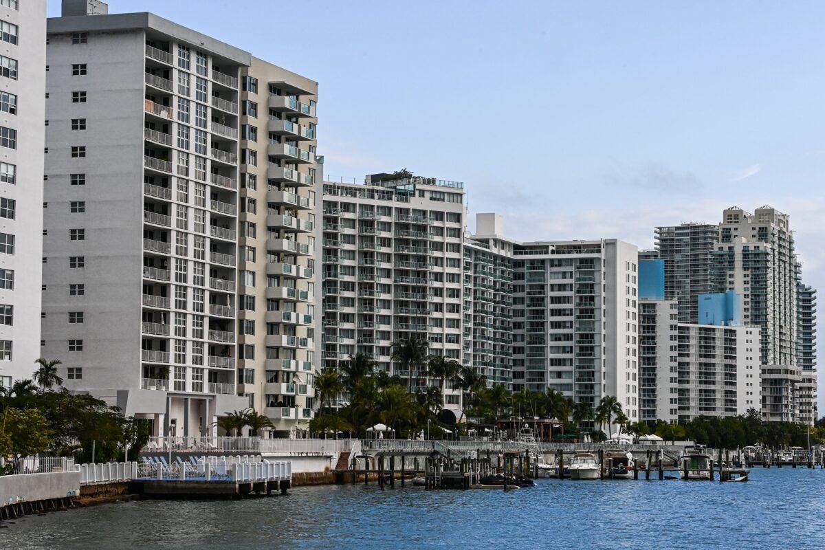 Miami Beach residential towers on Jan. 20, 2022. (Chandan Khanna/AFP via Getty Images)