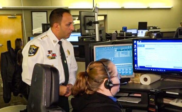 Lee County, FL Sheriff Carmine Marceno visits the 911 Emergency Call Center on April 11, 2022. (Courtesy, The Lee County Sheriff's Office)