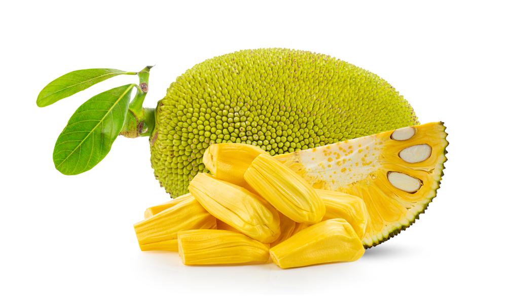 Ripe jackfruit flesh is bright yellow, with a sticky-sweet aroma and a flavor like extra-fruity bubblegum. (pukao/Shutterstock)