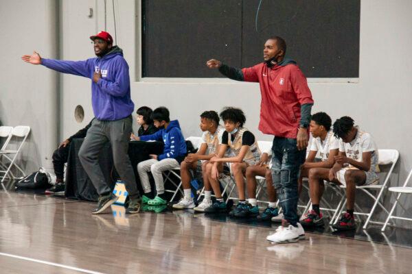 Mister Harriel coaches a basketball game. (Tammy L. McCarley for American Essence)