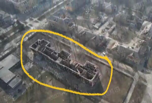 The bombed-out school Viktoriya used to attend. (Supplied/Viktoriya Skoryk)