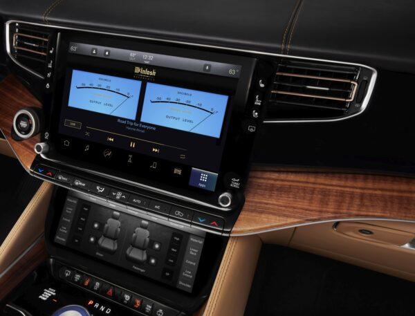 Center stack with the 12-inch Uconnect screen on top. (Courtesy of Stellantis)