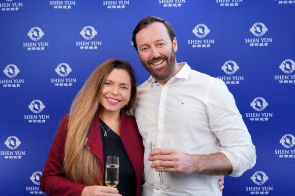 Christopher Foster-McBride and fiance Alice Mendes attended Shen Yun Performing Arts at Sydney's Lyric Theatre, on April 16, 2022. (NTD)