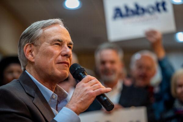 Texas Gov. Greg Abbott at an event in Houston, on Feb. 23, 2022. (Brandon Bell/Getty Images)