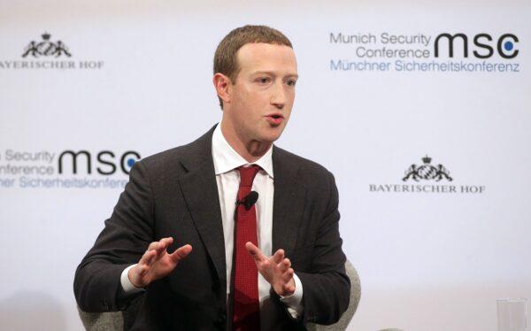 Meta founder and CEO Mark Zuckerberg speaks during a panel talk at the 2020 Munich Security Conference in Munich, Germany, on Feb. 15, 2020. (Johannes Simon/Getty Images)