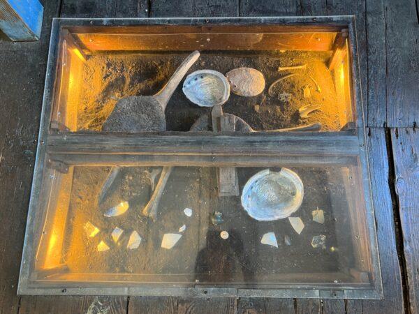 In the 1980s, Chinese artifacts were found under the floorboards of the Whaler’s Cabin. (courtesy of Karen Gough)