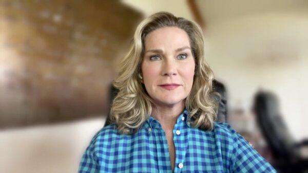 True The Vote founder Catherine Engelbrecht in an interview with Facts Matter, in April 2022, in a still from the video. (The Epoch Times)
