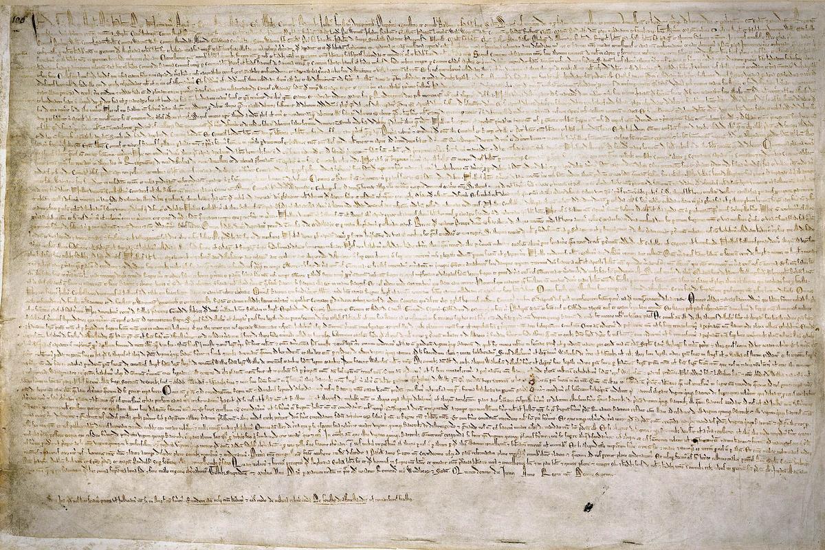 Magna Carta was drafted in 1215. (<a href="https://en.wikipedia.org/wiki/File:Magna_Carta_(British_Library_Cotton_MS_Augustus_II.106).jpg">Public Domain</a>)