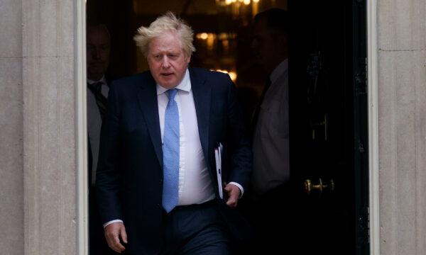 Prime Minister Boris Johnson leaves 10 Downing Street in London on April 19, 2022. (Victoria Jones/PA Media)