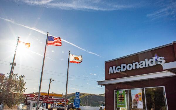 A McDonald's restaurant in Gorman, Calif., on April 18, 2022. (John Fredricks/The Epoch Times)