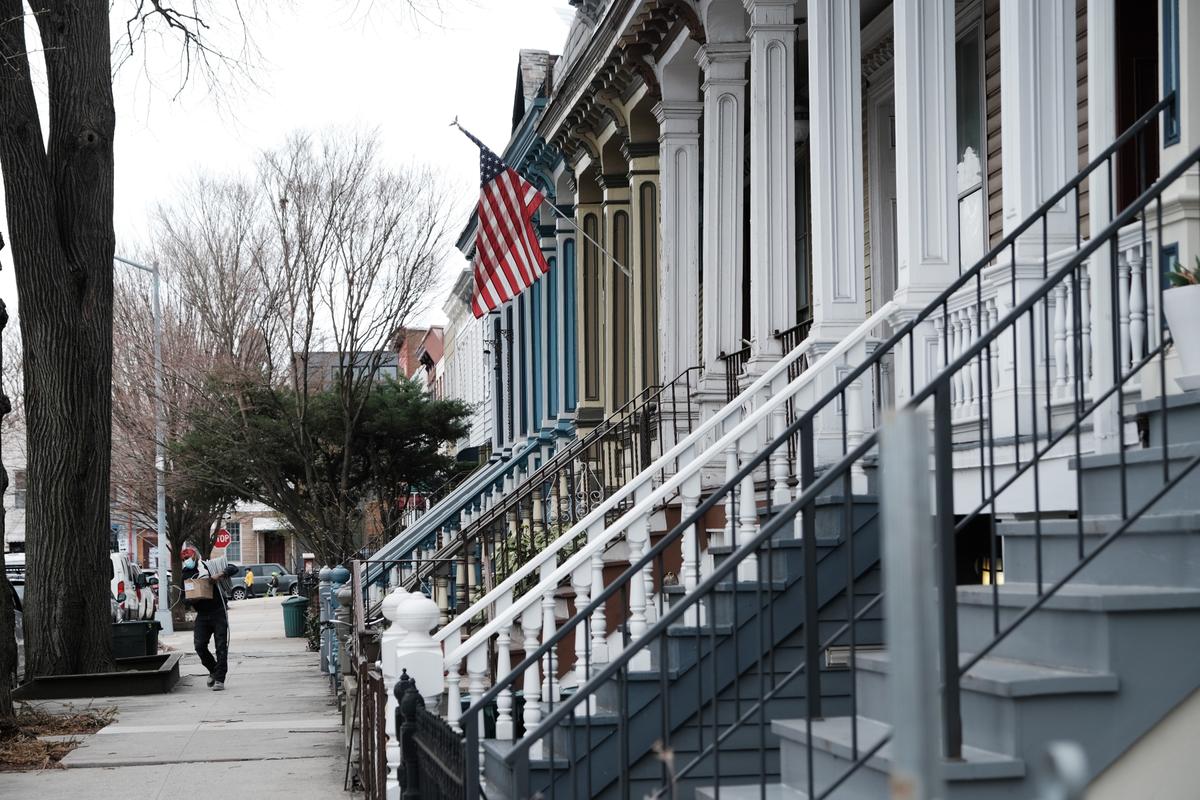 Homes in a Brooklyn neighborhood with a limited supply of single-family homes for sale in New York on March 31, 2021. (Spencer Platt/Getty Images)