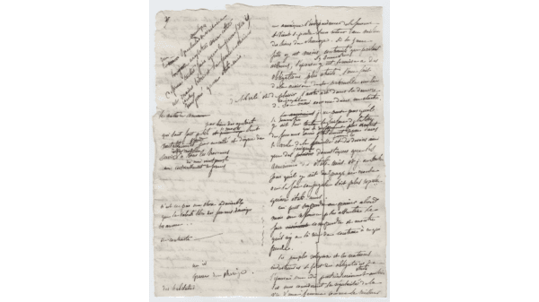 A page from the original working manuscript of "Democracy in America," circa 1840, by Alexis de Tocqueville. Beinecke Rare Book & Manuscript Library, Yale University. (Public Domain)