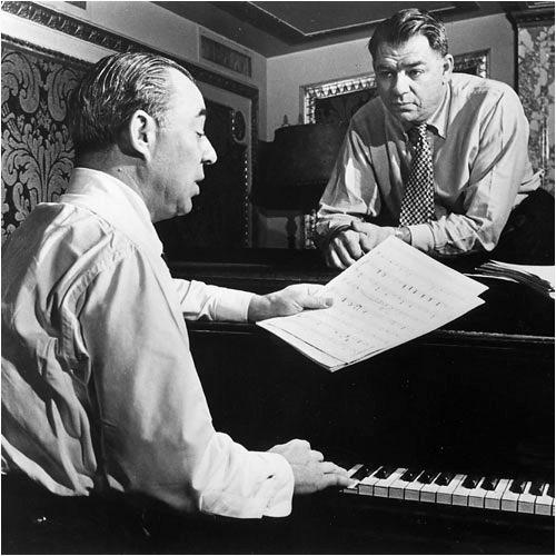Richard Rodgers (L) and Oscar Hammerstein in 1945. (Public Domain)