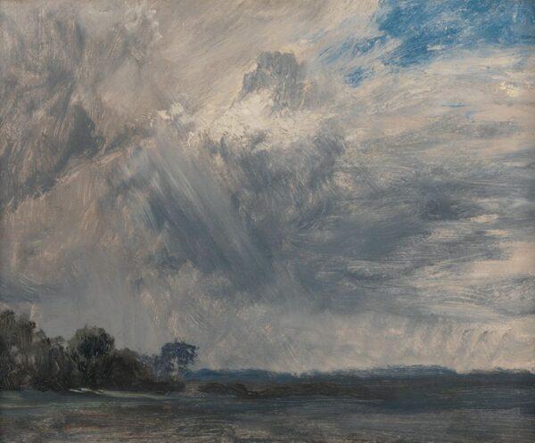 "Study of a Cloudy Sky," 1825, by John Constable. Oil on paper on millboard; 10 3/8 inches by 13 inches. Yale Center for British Art, Paul Mellon Collection. (Public Domain)