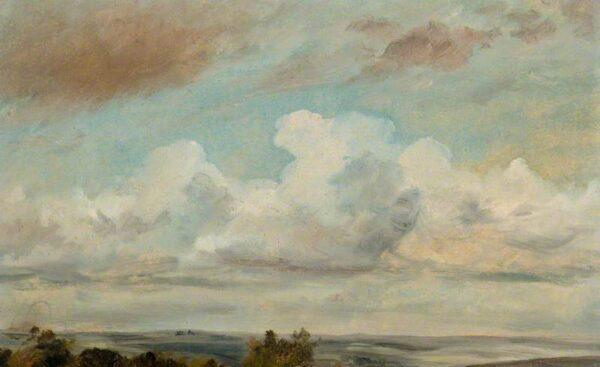 “Cumulus Clouds Over a Landscape," 1822, by John Constable. Oil on paper laid on canvas laid on board. National Trust, Fenton House. (PD-US)