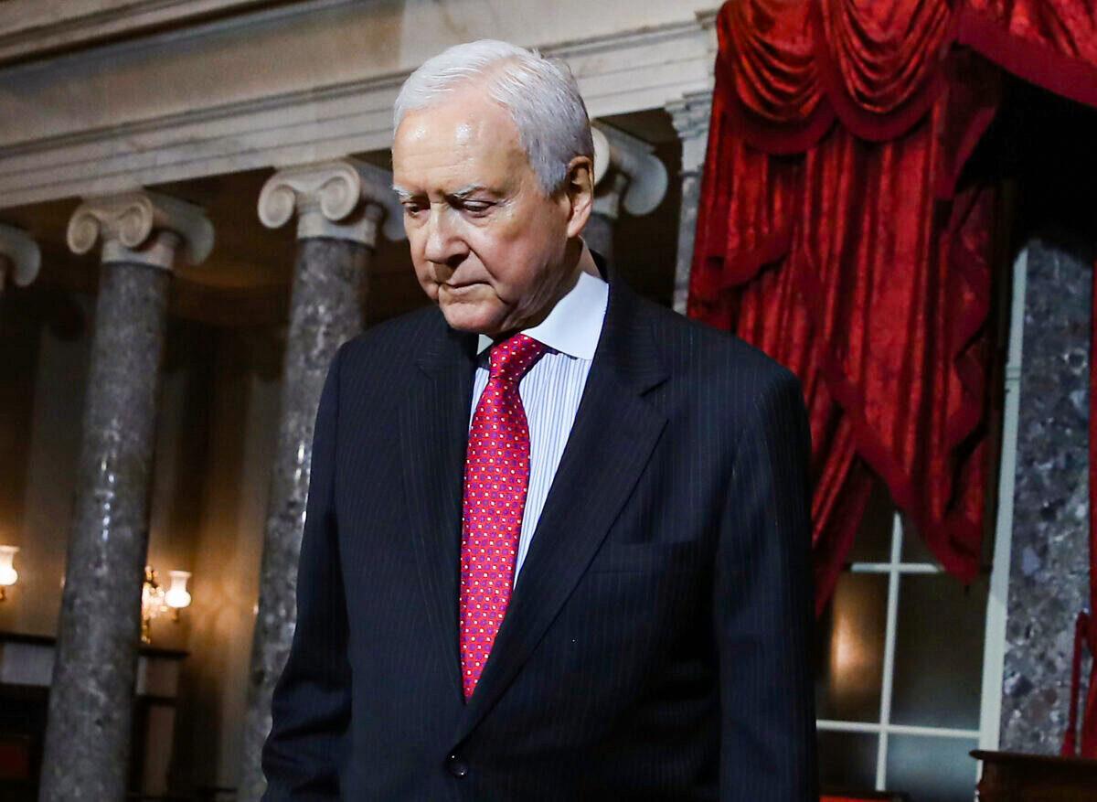 Sen. Orrin Hatch (R-UT) during a ceremonial swearing in inside the old Senate Chamber in Washington, on Dec. 17, 2018. (Mark Wilson/Getty Images)