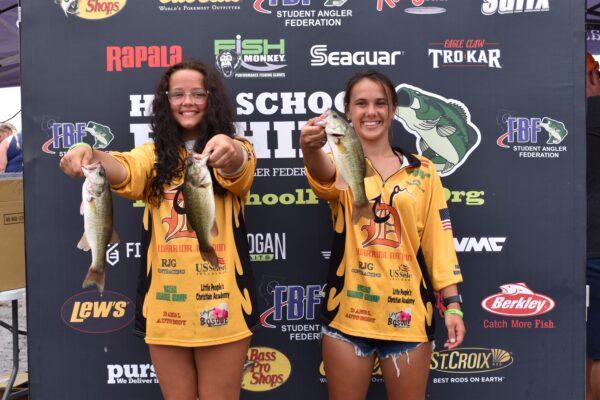 Female anglers Leslie Redding and Anna Hokamp are top members of the all-female team at the Student Angler Federation. (Courtesy of Student Angler Federation)