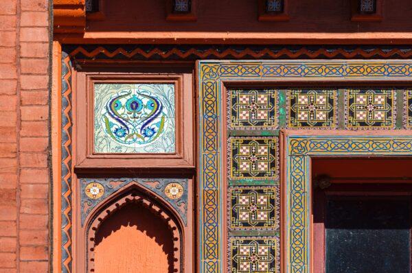Frederic Church translated the tile work, metalwork, and stone carvings of Islamic mosques into stencil patterns for the exterior and interior of the main house. (Peter Aaron)