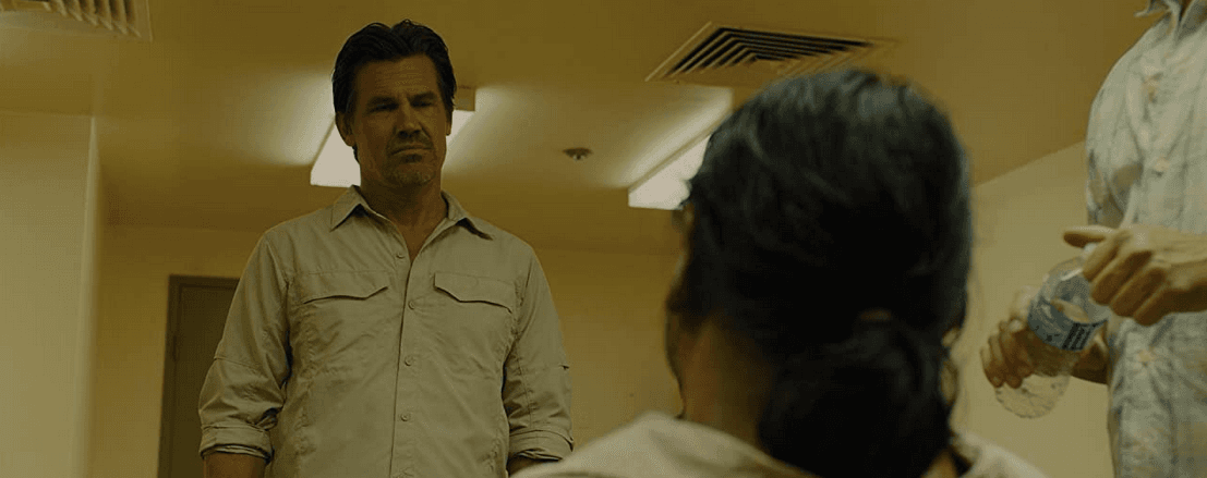 Matt Graver (Josh Brolin, L) interrogates a prisoner in "Sicario." (Richard Foreman Jr/Lionsgate)