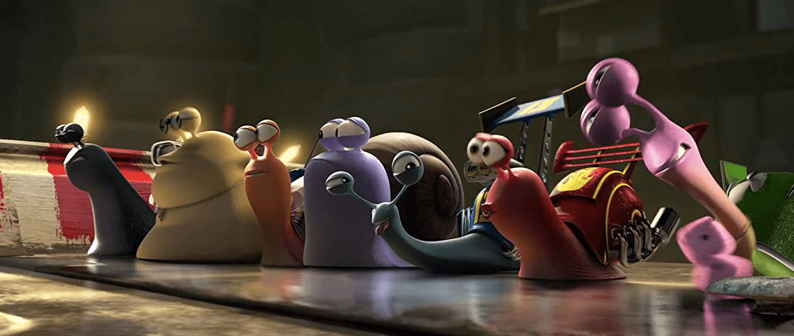 Turbo's compadres, the Racing Snails, in the animated film “Turbo.” (DreamWorks Animation)