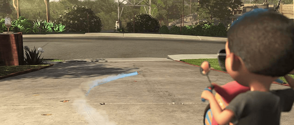 Turbo (voiced by Ryan Reynolds) goes zooming around, trying out his new speediness, in “Turbo.” (DreamWorks Animation)