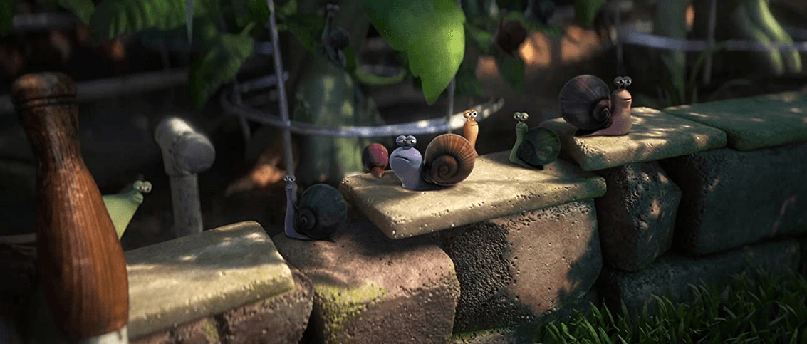 A common lawn garden populated by small snails in “Turbo.” (DreamWorks Animation)