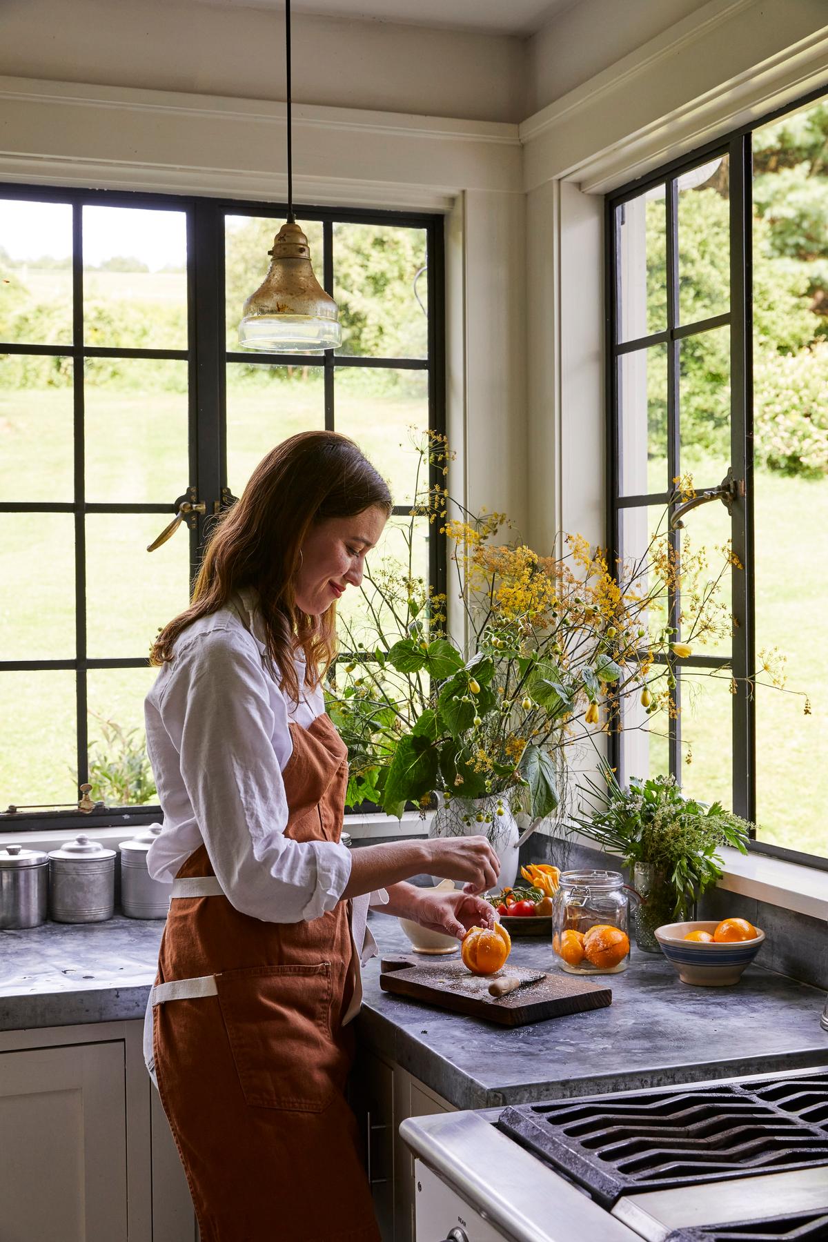 In the kitchen, deBoschnek's cooking inspiration starts with what's in season in the garden. (Nicole Franzen)