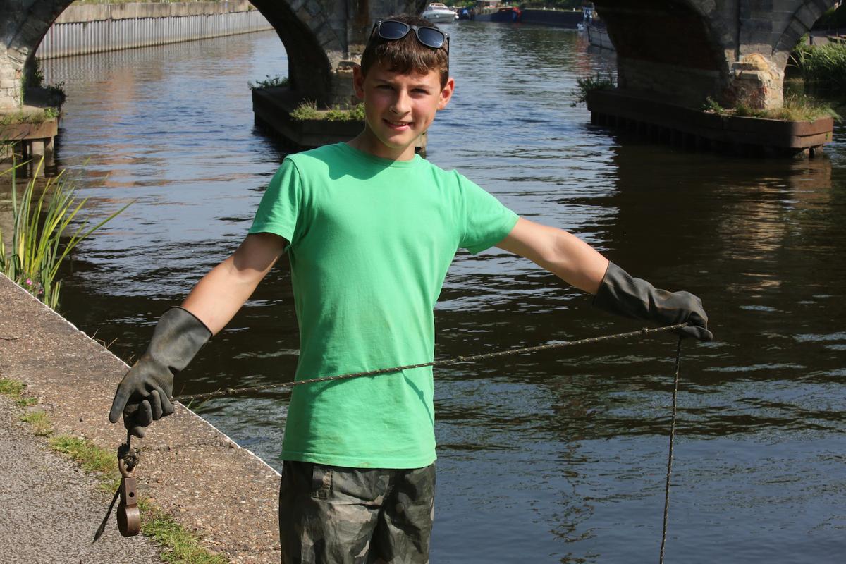 George Tindale, of Newark, is an avid magnet fisher who keeps discovering weapons in British rivers. (SWNS)