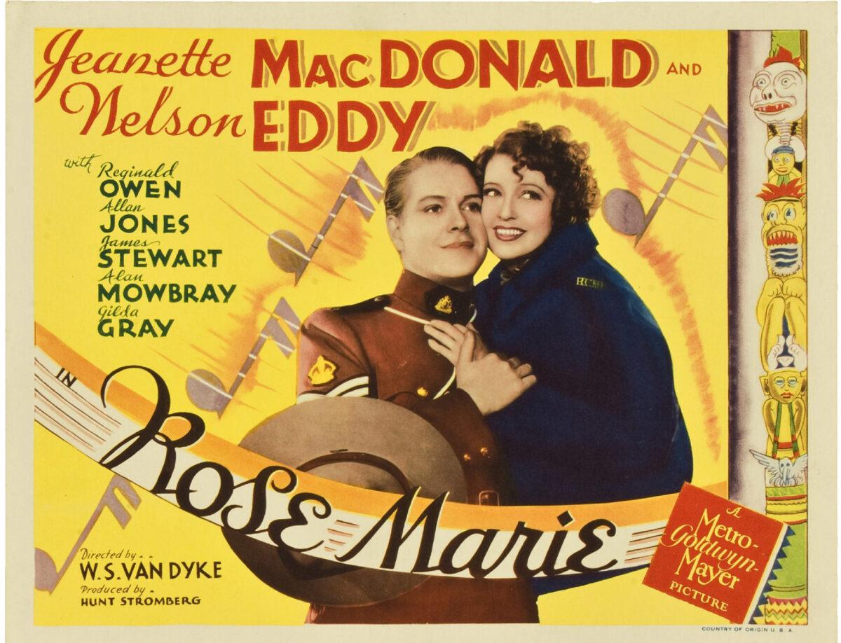Lobby card for the 1936 American musical film "Rose Marie." (Public Domain)