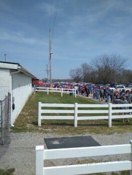 Thousands of people turned out for the Donald Trump Save America Rally at the Delaware County Fairgrounds near Columbus, Ohio, on April 23. (Michael Sakal/The Epoch Times)