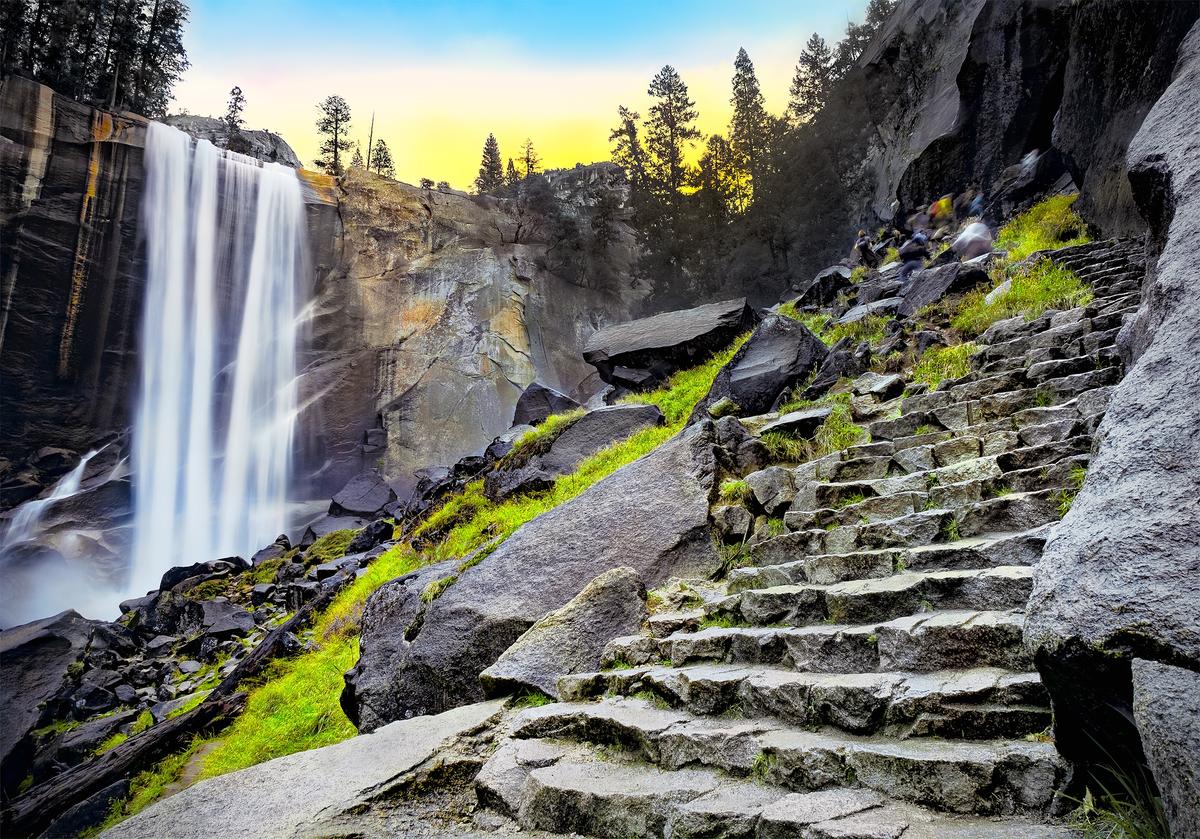 Vernal Falls at Dawn, Yosemite National Park, California USA. (Dancestrokes/Shutterstock)
