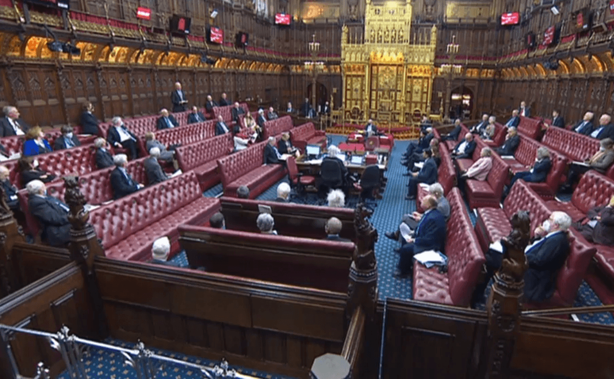 An undated image of peers in the House of Lords debating the Elections Bill at report stage in the Palace of Westminster in London. (PA)