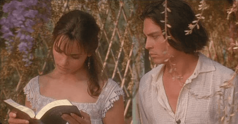 The beautiful Doña Julia (Talisa Soto) and Don Juan DeMarco (Johnny Depp), in "Don Juan DeMarco." (New Line Cinema)