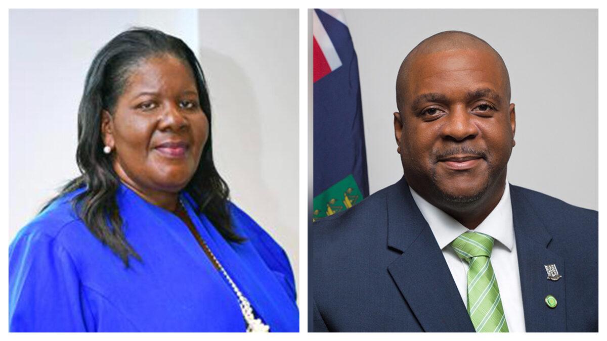 (Left) Oleanvine Maynard, Managing Director of the BVI Ports Authority. (Right) British Virgin Islands Premier Andrew Fahie. (Government of the Virgin Islands)