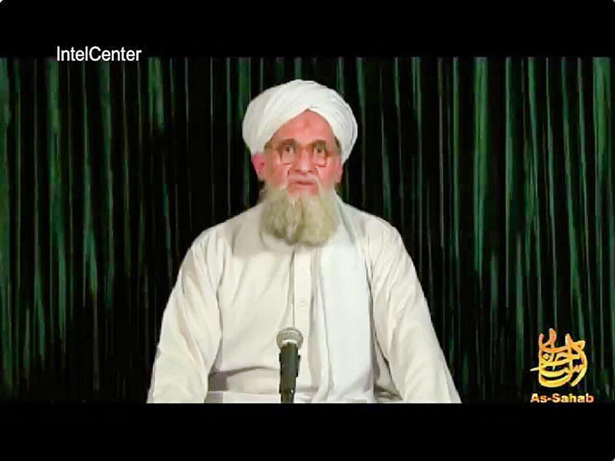 Ayman al Zawahiri speaking from an undisclosed location in an Al-Qaeda As-Sahab media video released on Sept. 10, 2012. (IntelCenter/AFP/Getty Images)