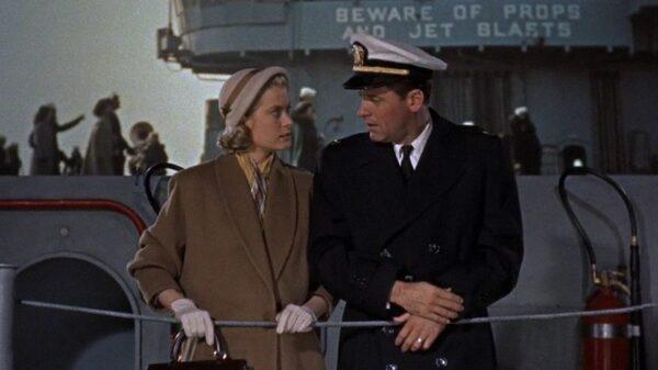 William Holden as Lt. Harry Brubaker and Grace Kelly as his wife, Nancy, in “The Bridges at Toko-Ri.” (Paramount Pictures)
