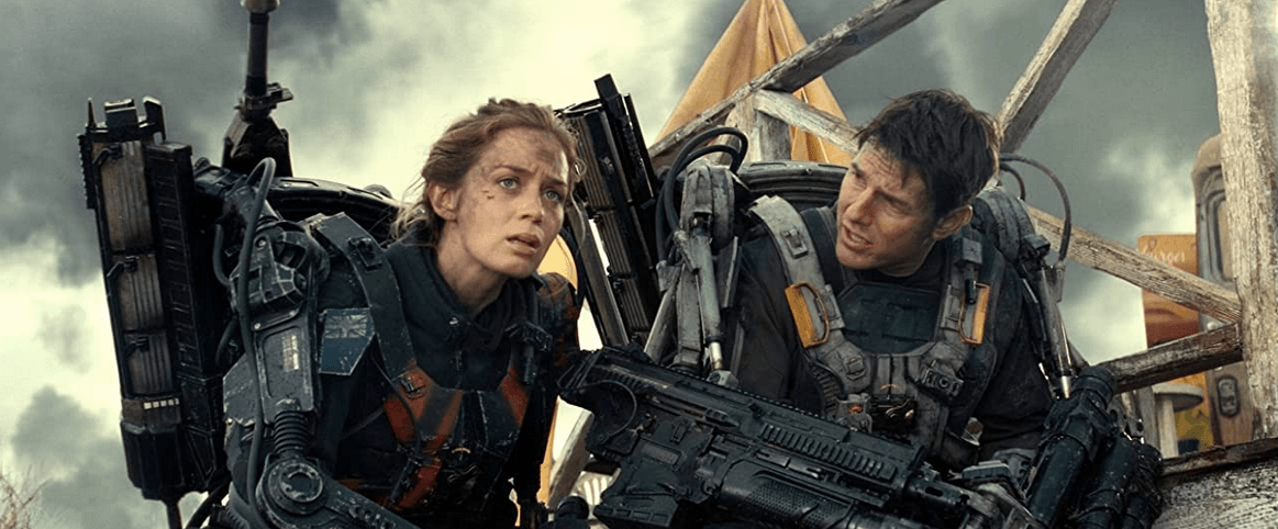 Rita (Emily Blunt) and Bill (Tom Cruise) working out a plan of attack, in "Edge of Tomorrow." (Warner Bros. Pictures)