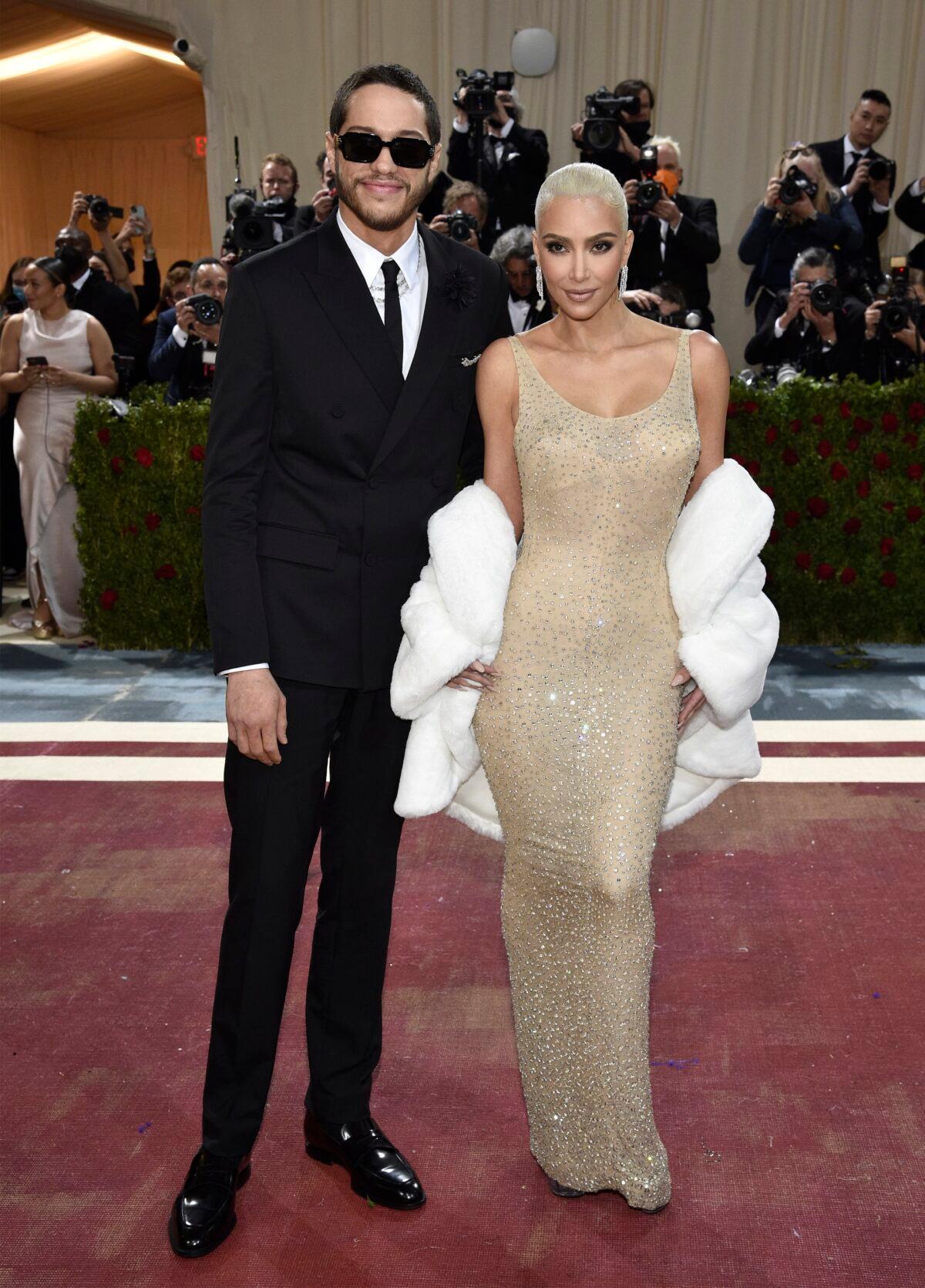 Kim Kardashian (R) and Pete Davidson attend The Metropolitan Museum of Art's Costume Institute benefit gala celebrating the opening of the "In America: An Anthology of Fashion" exhibition in New York on May 2, 2022. (Evan Agostini/Invision/AP)