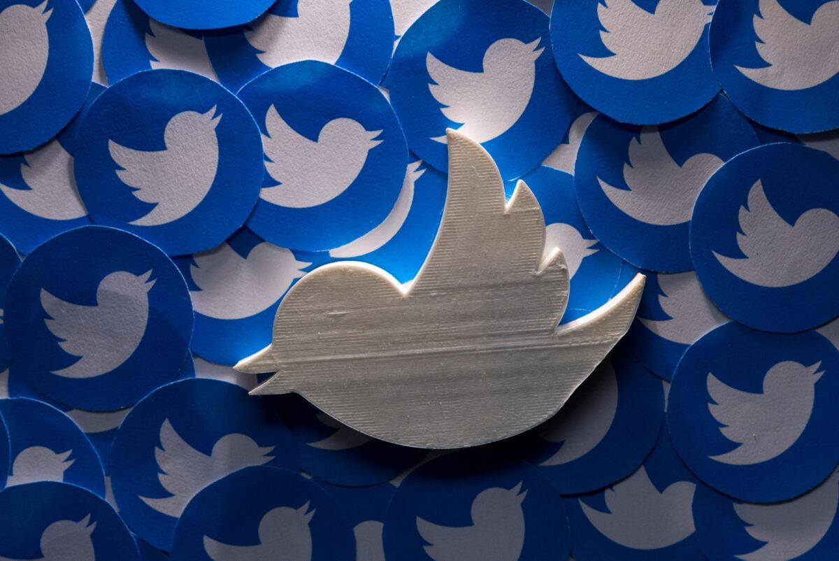 A 3D-printed Twitter logo in a picture illustration taken on April 28, 2022. (Dado Ruvic/Reuters)