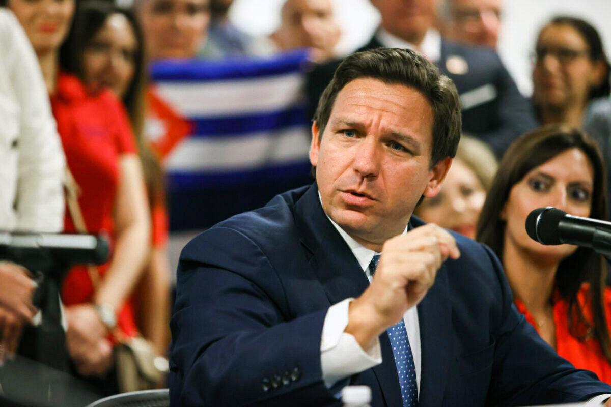 Florida Gov. Ron DeSantis is seen in Miami, Fla., on July 13, 2021. (Joe Raedle/Getty Images)