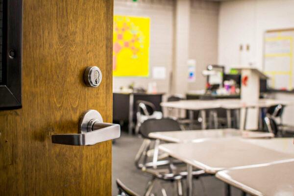 Stock image showing the entrance of a classroom. (Jazmine Thomas/Shutterstock)