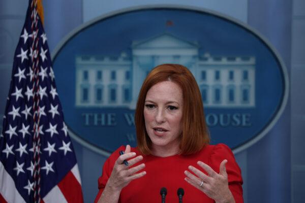White House press secretary Jen Psaki speaks during a White House daily press briefing at the James Brady Press Briefing Room at the White House in Washington on May 04, 2022. (Alex Wong/Getty Images)