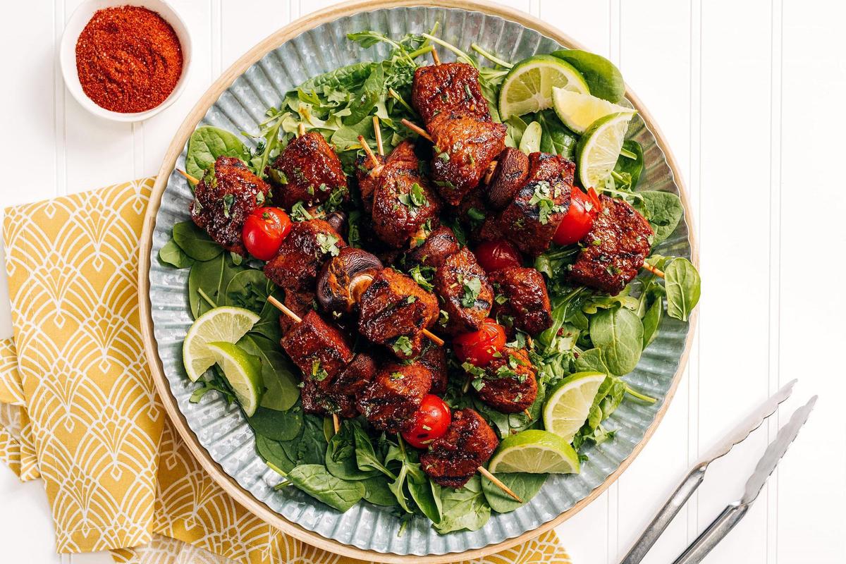 Smoky Beef and Mushroom Skewers