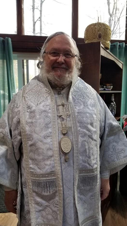 A bishop wears the panagia that Jonathan Pageau made for him. A panagia is an Eastern Orthodox ceremonial pendant of the Virgin and the Christ Child. (Courtesy of Jonathan Pageau)
