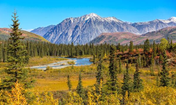 Snow-capped mountains in the fall in Denali National Park in Alaska. (Uwe Bergwitz/Shutterstock)