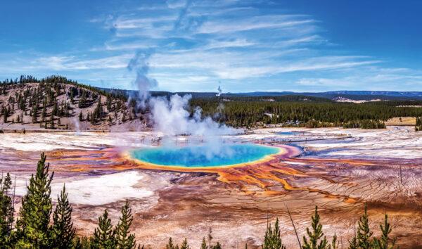 Yellowstone National Park, which spans Wyoming, Montana, and Idaho, is famous for its geysers. (Lillac/Shutterstock)
