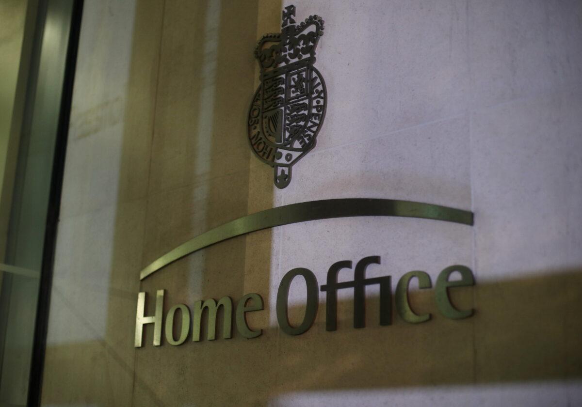 The sign outside the Home Office in Westminster, London in an undated file photo. (Yui Mok/PA)