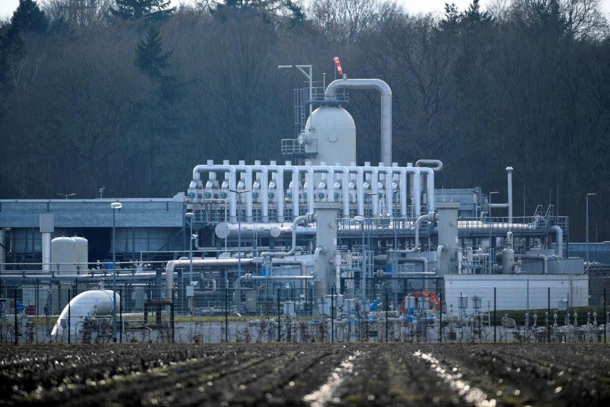 The Astora natural gas depot, which is the largest natural gas storage in Western Europe, is pictured in Rehden, Germany, on March 16, 2022. Astora is part of the Gazprom Germania Group. (Fabian Bimmer/Reuters)