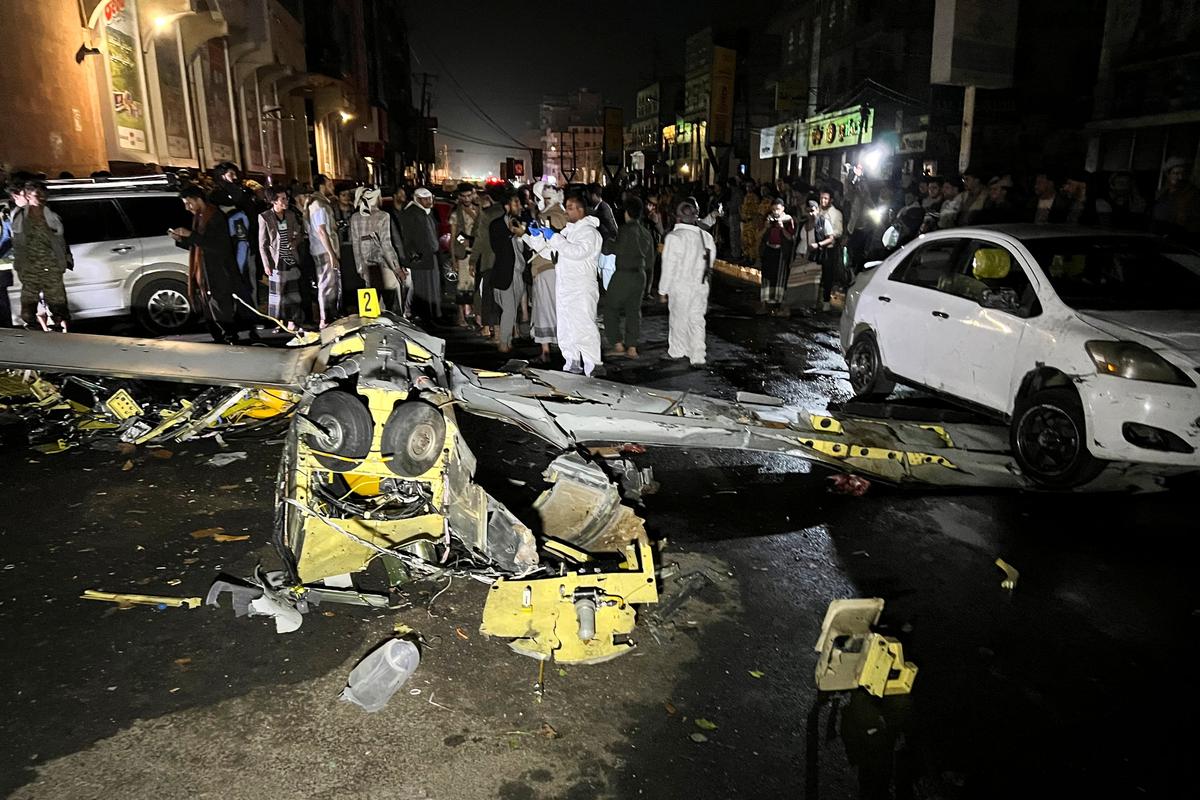 3 Killed in Yemen’s Capital by Downed Drone, Houthi Officials Say