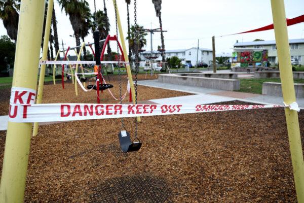 A children's playground is shown closed in Auckland, New Zealand, on March 4, 2021. (Phil Walter/Getty Images)